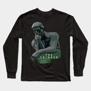 "The Thinker" Statue Paris, France Long Sleeve T-Shirt